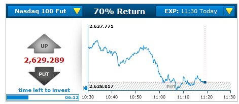 AnyOption Trading Screen