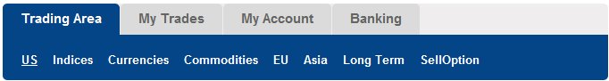 EZTrader Trading Menu