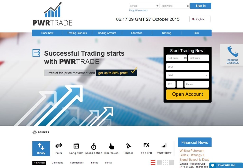PWRtrade home page